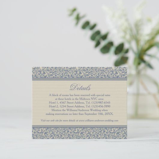 Gegevens over het Elegant Blue en Beige Pattern We Briefkaart (Staand voorkant)