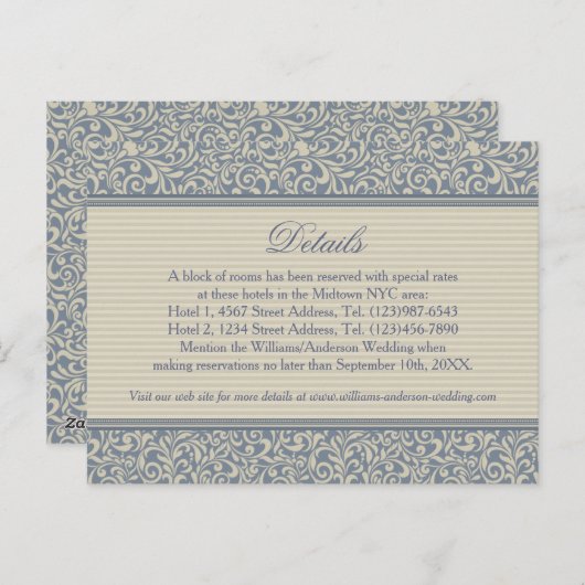 Gegevens over het Elegant Blue en Beige Pattern We Briefkaart (Voorkant / Achterkant)