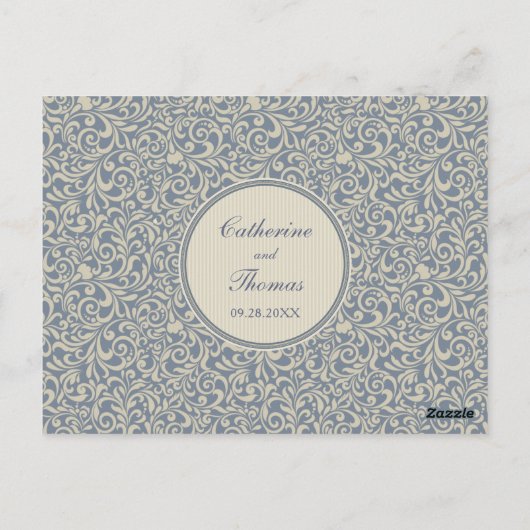 Gegevens over het Elegant Blue en Beige Pattern We Briefkaart (Achterkant)