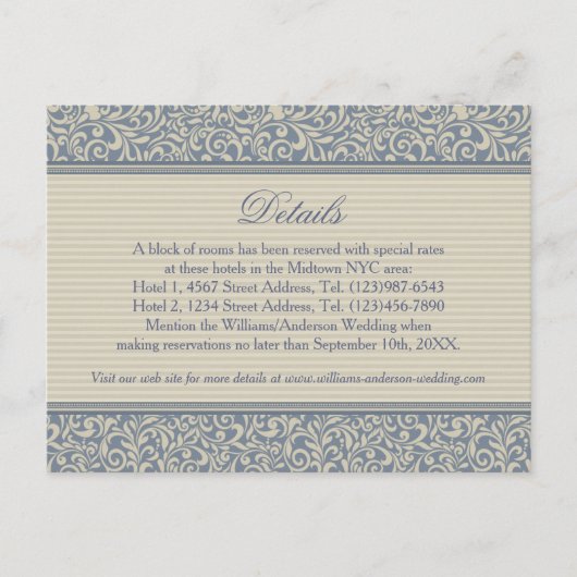 Gegevens over het Elegant Blue en Beige Pattern We Briefkaart (Voorkant)
