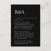 Gegevens over het elegant modern zwart monogram informatiekaartje (Voorkant)