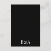 Gegevens over het elegant modern zwart monogram informatiekaartje (Achterkant)