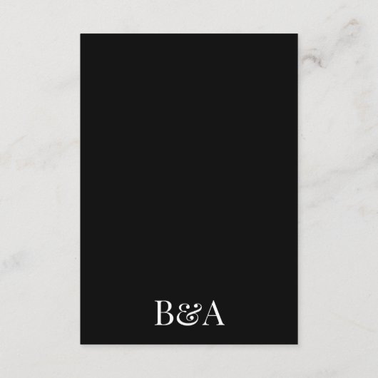 Gegevens over het elegant modern zwart monogram informatiekaartje (Achterkant)