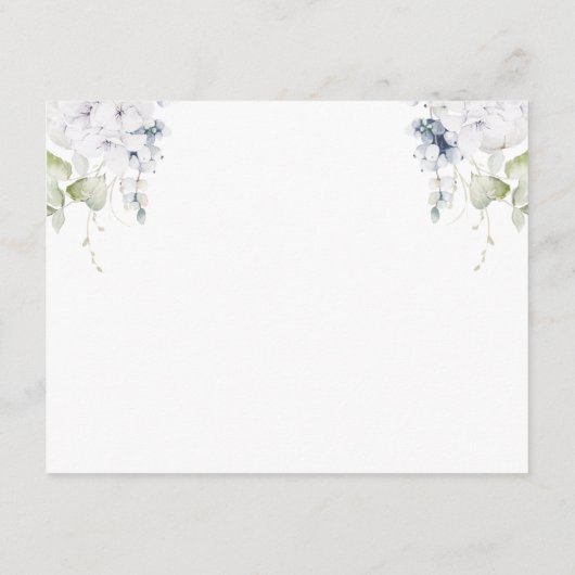 Gegevens over het Elegant White en Blue Floral Wed Informatiekaartje (Achterkant)