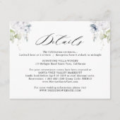 Gegevens over het Elegant White en Blue Floral Wed Informatiekaartje (Voorkant)