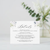 Gegevens over het Elegant White en Blue Floral Wed Informatiekaartje (Staand voorkant)