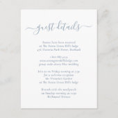 Gegevens over het elegante moderne en blauwe huwel informatiekaartje (Voorkant)