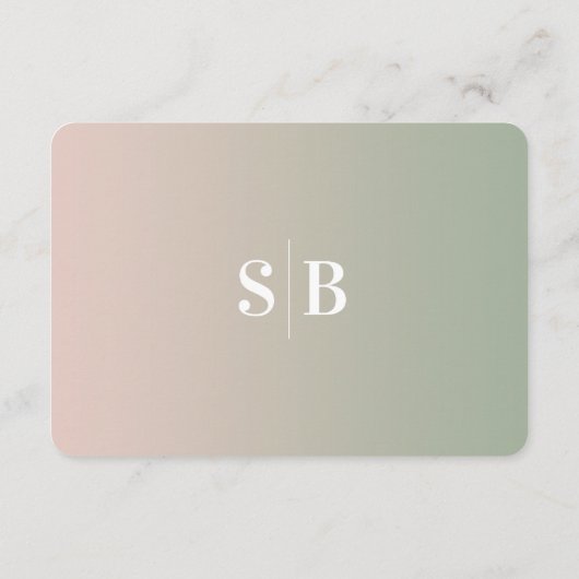Gegevens over het elegante ombre Green & Blush Pin Informatiekaartje (Achterkant)