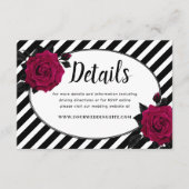 Gegevens over het elegante Roos Black Stripes Goth Informatiekaartje (Voorkant)