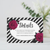 Gegevens over het elegante Roos Black Stripes Goth Informatiekaartje (Staand voorkant)