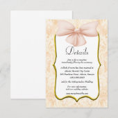 Gegevens over het elegante roze huwelijk informatiekaartje (Voorkant / Achterkant)