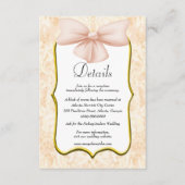 Gegevens over het elegante roze huwelijk informatiekaartje (Voorkant)