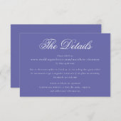 Gegevens over het elegante script Periwinkle Blue Informatiekaartje (Voorkant / Achterkant)