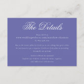 Gegevens over het elegante script Periwinkle Blue Informatiekaartje (Voorkant)