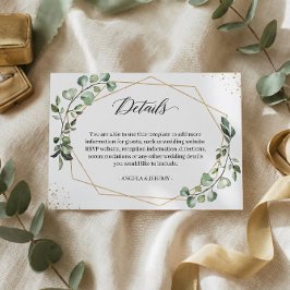 Gegevens over het Eucalyptus Greenery Geometric We Informatiekaartje