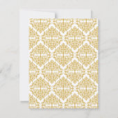 Gegevens over het Faux Gold Flourish Damask Weddin Kaart (Achterkant)