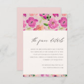 Gegevens over het felle Waterverf van Floral Wedde Informatiekaartje (Voorkant / Achterkant)