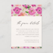 Gegevens over het felle Waterverf van Floral Wedde Informatiekaartje (Voorkant)