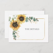 Gegevens over het Floral Sunflower Eucalyptus Wedd Informatiekaartje (Voorkant / Achterkant)