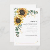 Gegevens over het Floral Sunflower Eucalyptus Wedd Informatiekaartje (Voorkant / Achterkant)