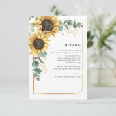 Gegevens over het Floral Sunflower Eucalyptus Wedd Informatiekaartje (Staand voorkant)