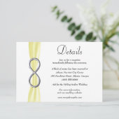 Gegevens over het gele lintje Silver Infinity Wedd Informatiekaartje (Staand voorkant)