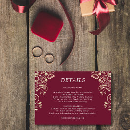 Gegevens over het goudhuwelijk van legant Burgundy Informatiekaartje