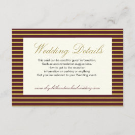 Gegevens over het goudhuwelijk van legant Burgundy Informatiekaartje