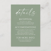 Gegevens over het groene huwelijk met legant minim informatiekaartje (Voorkant)