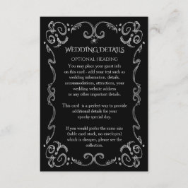 Gegevens over het halloween Spider Gothic Scroll W Informatiekaartje