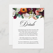 Gegevens over het Herfst Floral Wedding Informatiekaartje (Voorkant / Achterkant)