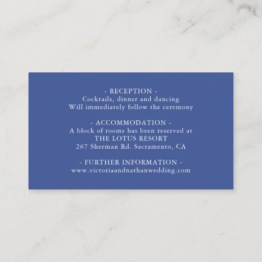 Gegevens over het huwelijk in de blauwe en witte C Informatiekaartje (Achterkant)