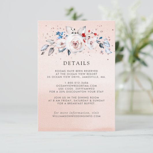 Gegevens over het huwelijk met bruinroze bruine br informatiekaartje (Staand voorkant)