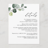 Gegevens over het huwelijk met Elegant Eucalyptus  Informatiekaartje (Voorkant)