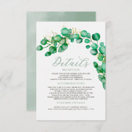 Gegevens over het huwelijk met Elegant Eucalyptus Informatiekaartje