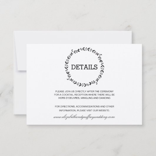Gegevens over het huwelijk met Elegant Wreath Rust Kaart (Voorkant)