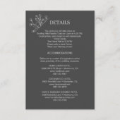 Gegevens over het huwelijk met elegante Floral Informatiekaartje (Voorkant)