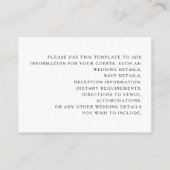 Gegevens over het huwelijk met elegante Floral Informatiekaartje (Achterkant)