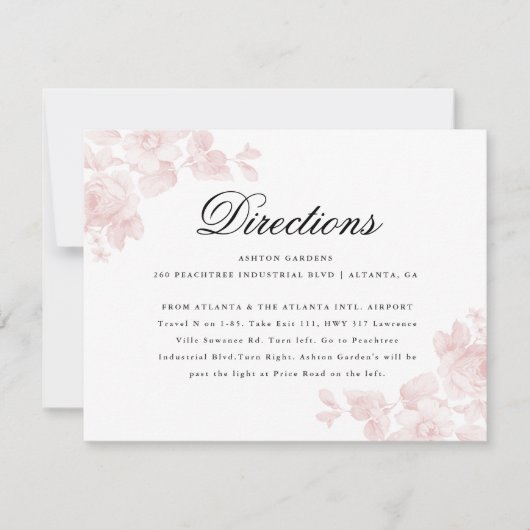 Gegevens over het huwelijk met elegante Floral Kaart (Voorkant)