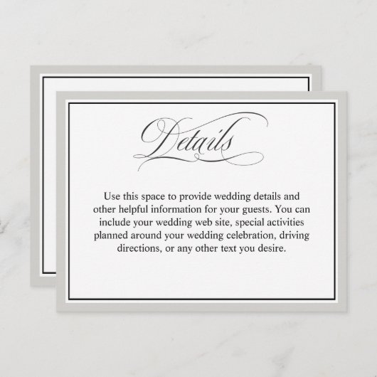 Gegevens over het huwelijk met legante Script Flou Briefkaart (Voorkant / Achterkant)