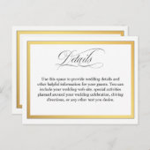 Gegevens over het huwelijk met legante Script Flou Briefkaart (Voorkant / Achterkant)