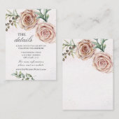 Gegevens over het huwelijk met twee roze roze roze informatiekaartje (Voorkant / Achterkant)