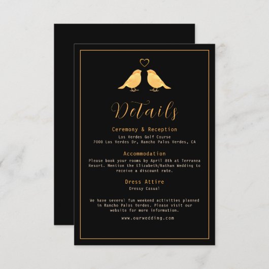 Gegevens over het huwelijk tussen legant Black en  Informatiekaartje (Voorkant / Achterkant)