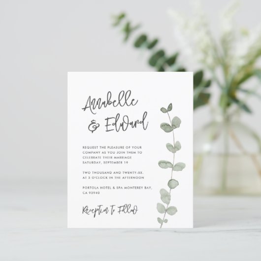 Gegevens over het huwelijk, uitnodiging (Staand voorkant)