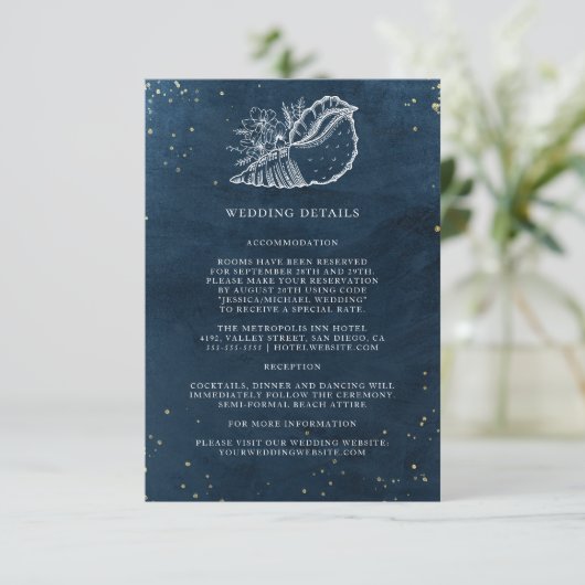 Gegevens over het huwelijk van de zeemacht van de  informatiekaartje (Staand voorkant)