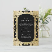 Gegevens over het jaartendaagse zwarte en goudeleg informatiekaartje (Staand voorkant)