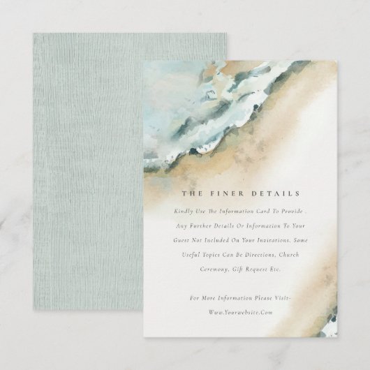 Gegevens over het kustwagentje van Zee Waves Sand  Informatiekaartje (Voorkant / Achterkant)