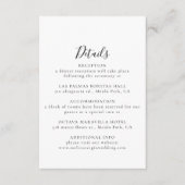 Gegevens over het legante minimalistische weddensc informatiekaartje (Voorkant)