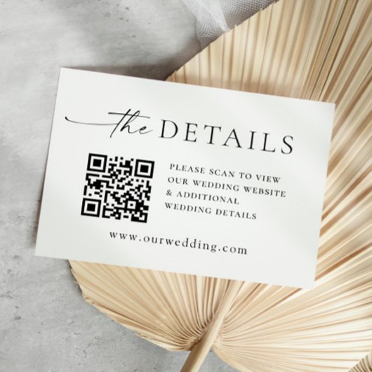 Gegevens over het legante minimalistische weddensc informatiekaartje