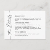 Gegevens over het legante minimalistische weddensc informatiekaartje (Voorkant)